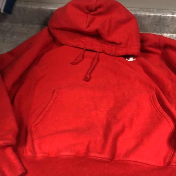 Champion red sweater shirt hoodie - Picture 7 of 9